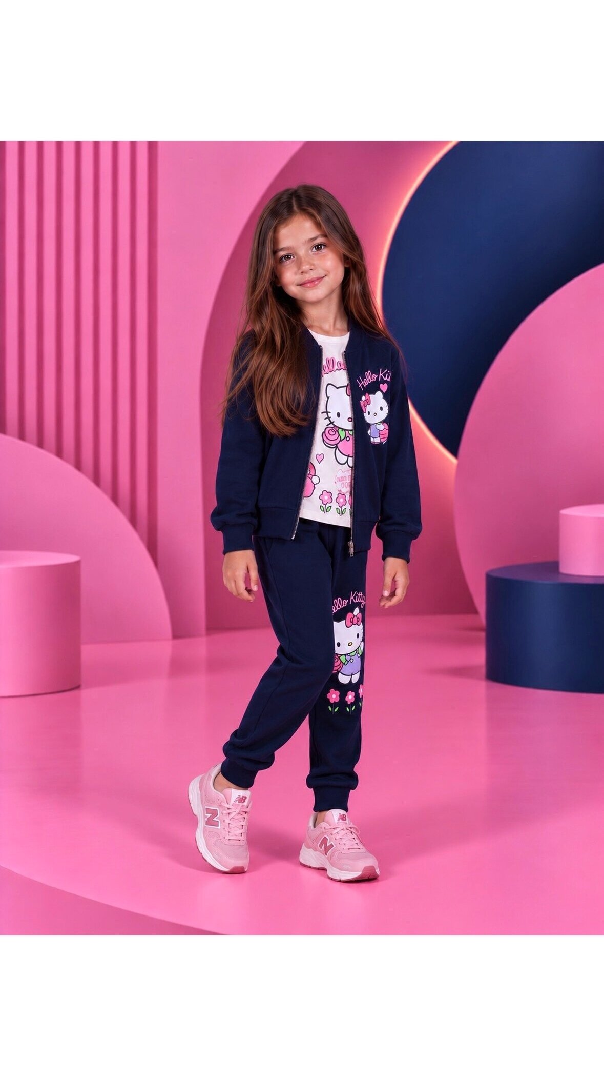 3-jų dalių ,,Hello Kitty” komplektukas (tamsiai mėlynas) 4