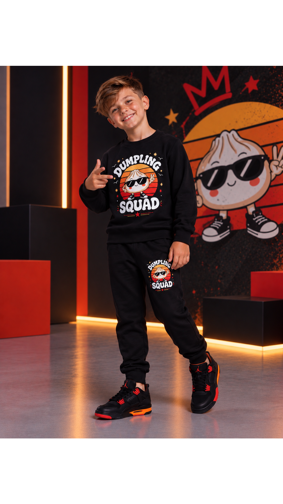 Juodas ,,Dumpling Squad” komplektukas 1