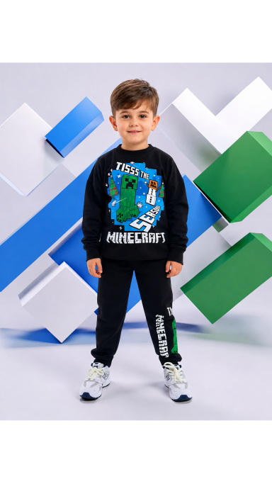 Juodas ,,Minecraft” komplektukas Juodas ,,Minecraft” komplektukas