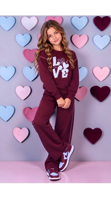 ,,Love” komplektukas mergaitei (bordo) ,,Love” komplektukas mergaitei (bordo)