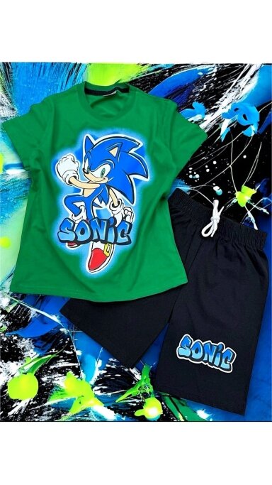 ,,SONIC” žalias šortų komplektukas ,,SONIC” žalias šortų komplektukas