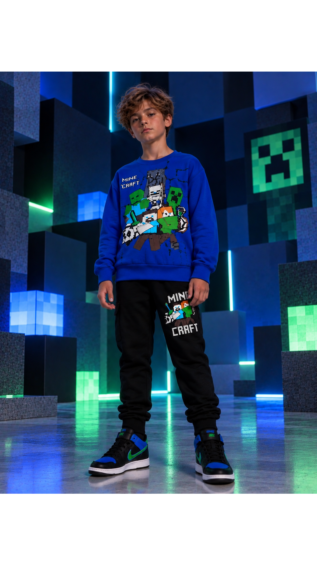 Mėlynas ,,Minecraft” komplektukas Mėlynas ,,Minecraft” komplektukas