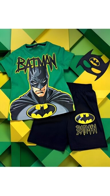 Žalias ,,Batman” šortų komplektukas Žalias ,,Batman” šortų komplektukas