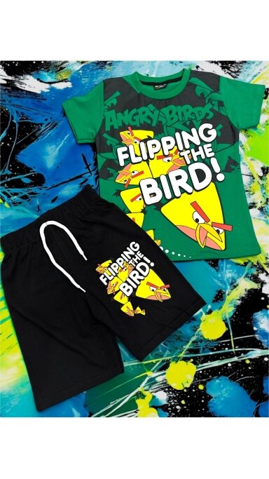 Žalias ,,Angry Birds” šortų komplektukas Žalias ,,Angry Birds” šortų komplektukas