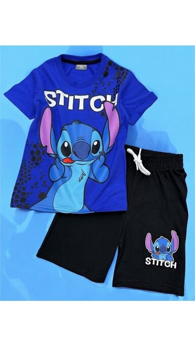 Mėlynas ,,Stich” šortų komplektukas Mėlynas ,,Stich” šortų komplektukas