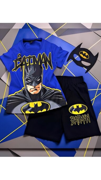 Mėlynas ,,Batman” šortų komplektukas Mėlynas ,,Batman” šortų komplektukas