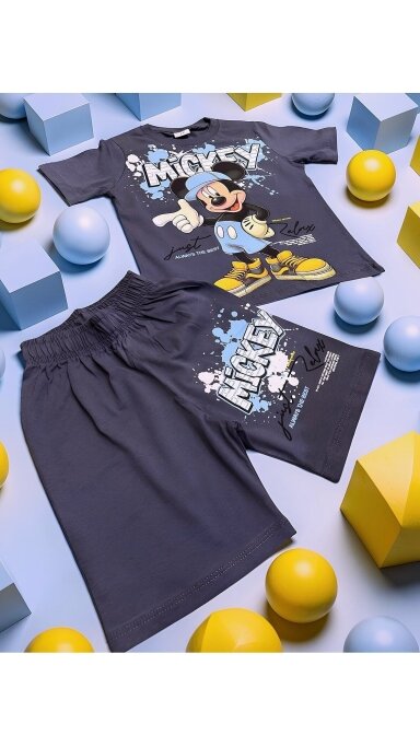 Pilkas ,,Mickey” šortų komplektukas Pilkas ,,Mickey” šortų komplektukas