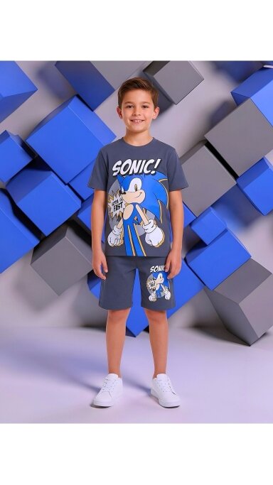 Pilkas ,,Sonic” šortų komplektukas Pilkas ,,Sonic” šortų komplektukas