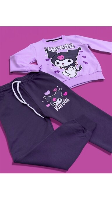 Purpurinis ,,Kuromi” komplektukas m Purpurinis ,,Kuromi” komplektukas m