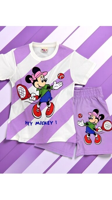 Purpurinis ,,Mickey” šortų komplektukas Purpurinis ,,Mickey” šortų komplektukas