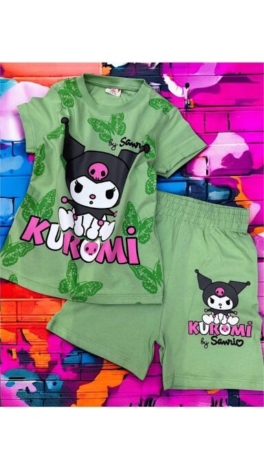 Žalsvas ,,Kuromi” šortų komplektukas Žalsvas ,,Kuromi” šortų komplektukas