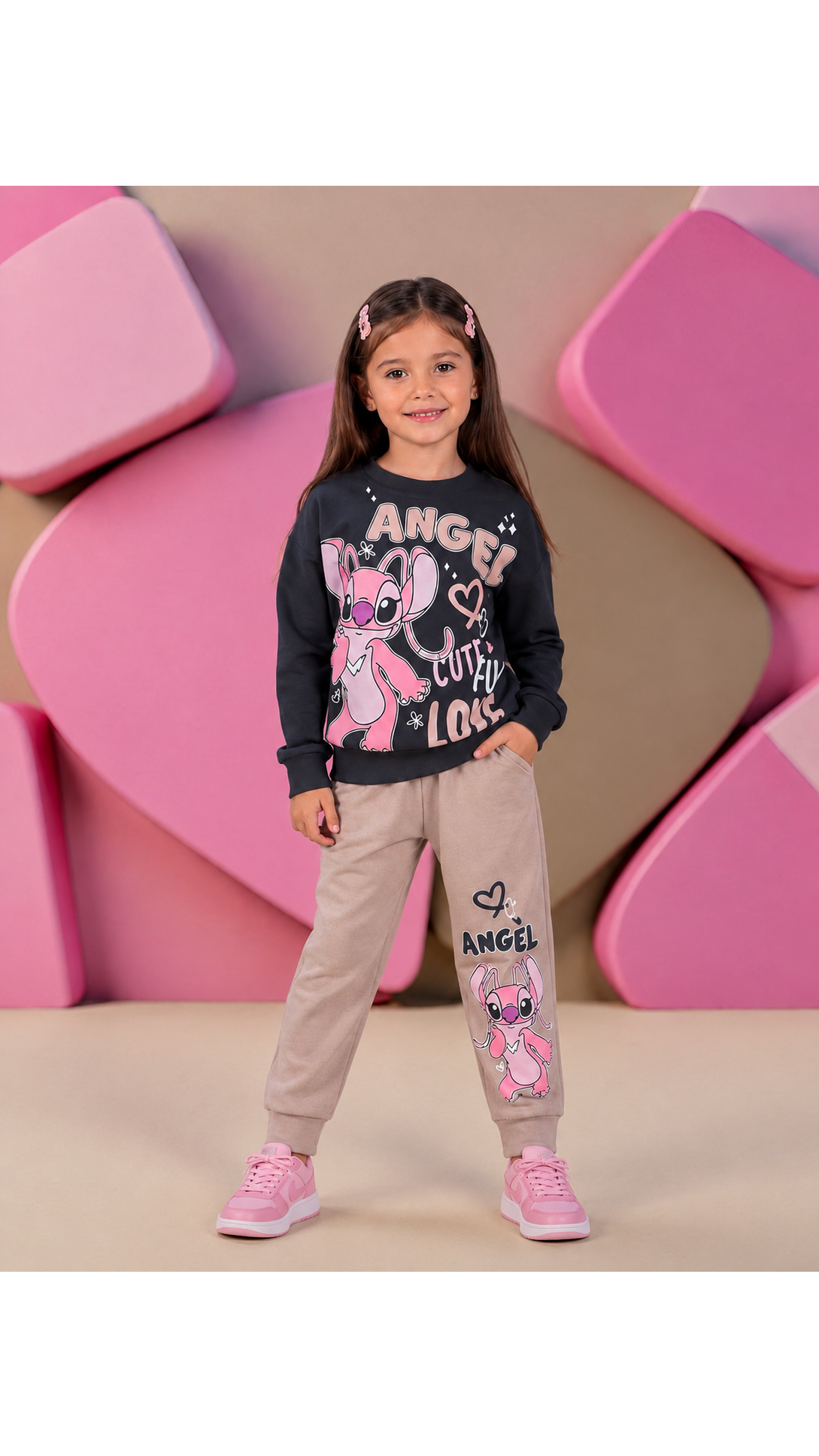 ,,Stich Love” kreminis komplektukas mergaitei ,,Stich Love” kreminis komplektukas mergaitei