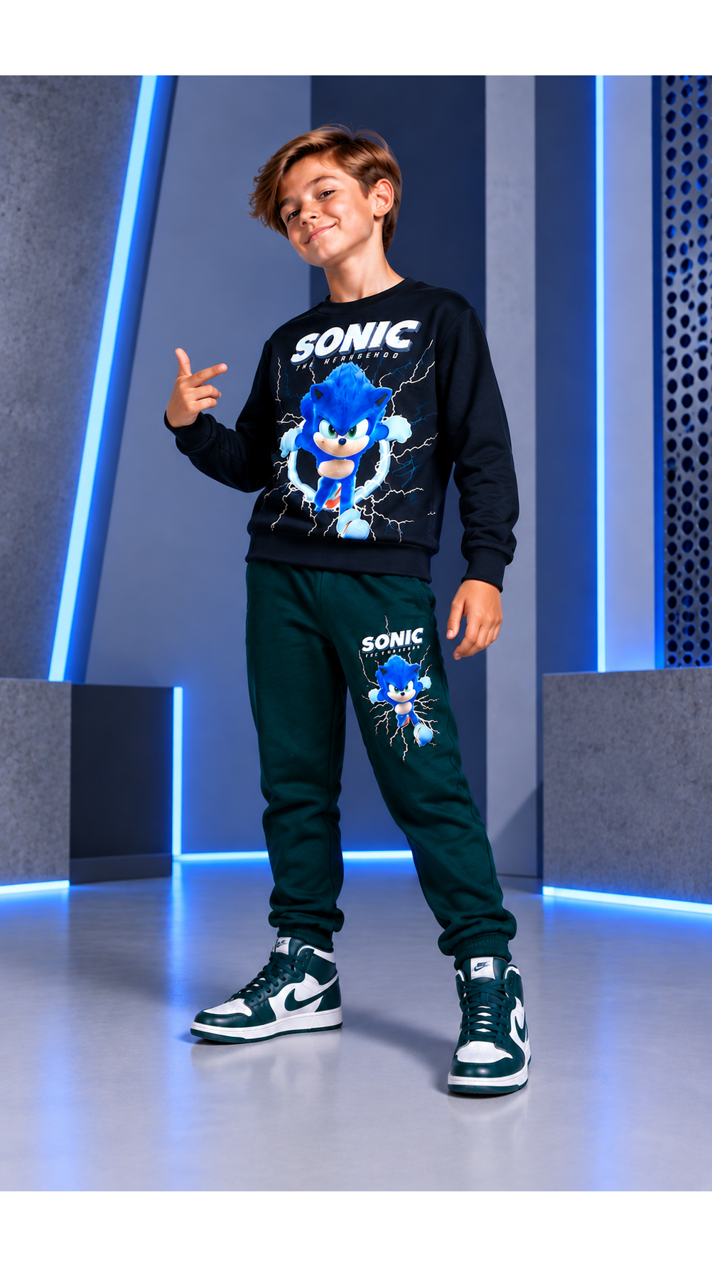 Tamsiai žalias ,,Sonic” komplektukas 4