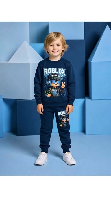 Tamsiai mėlynas ,,Roblox” komplektukas Tamsiai mėlynas ,,Roblox” komplektukas