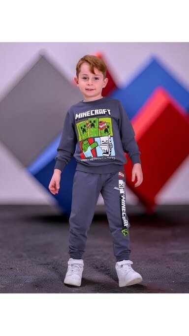 Pilkas ,,Minecraft” komplektukas