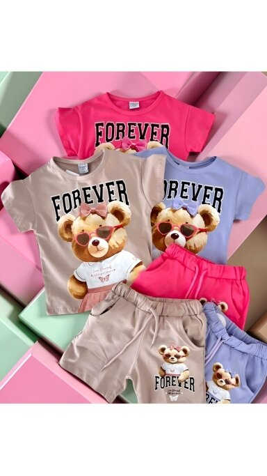 Žaismingas ,,Cute Meškutė” šortų komplektukas Žaismingas ,,Cute Meškutė” šortų komplektukas