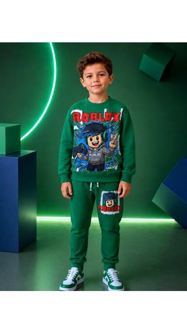 Žalias ,,Roblox” komplektukas berniukui Žalias ,,Roblox” komplektukas berniukui