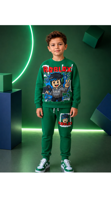 Žalias ,,Roblox” komplektukas berniukui Žalias ,,Roblox” komplektukas berniukui